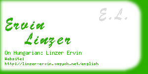 ervin linzer business card